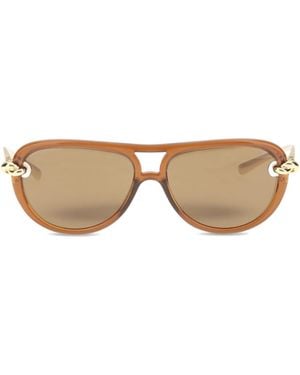 Bottega Veneta Eyewear Knot Aviator Sunglasses - Natural