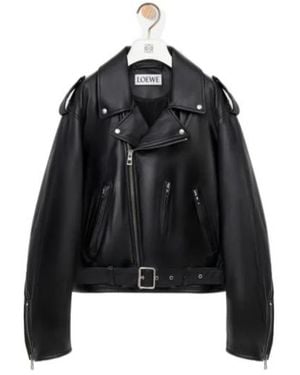 Loewe Quote Leather Biker Jacket - Black
