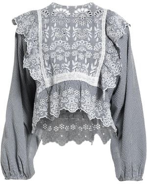 Weekend by Maxmara Long-Sleeved Plaid Shirt - Gray