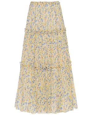 Ulla Johnson Floral Midi Skirt - Natural