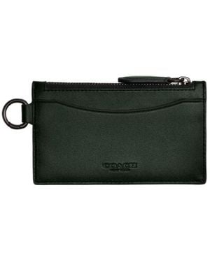 COACH Logo Decorative Zipper Card Bag - Black