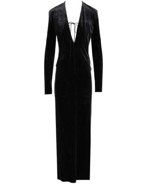 Amazuìn Lara Velvet Maxi Dress - Black