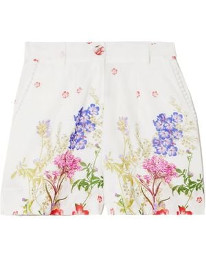 Charo Ruiz Print Cotton-Blend Voile Shorts - White