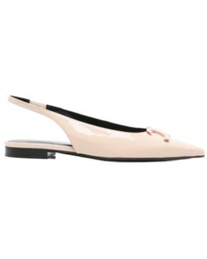 Celine Alma Patent Leather Ballets - Natural