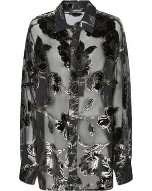 Roberto Cavalli Floral Pattern Shirt - Black