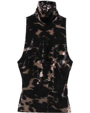 Nanushka High-Neck Tie-Dye Top - Black