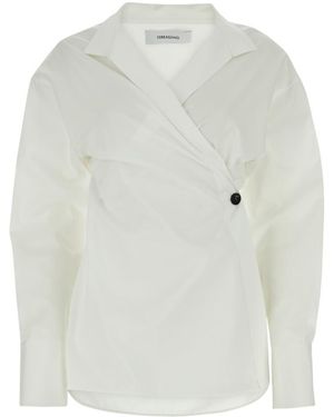 Ferragamo Long-Sleeved Lapel Shirt - White
