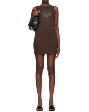 Blumarine Logo Pattern Mini Dress - Brown