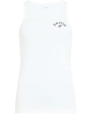 Patou Logo-Print Tank Top - White