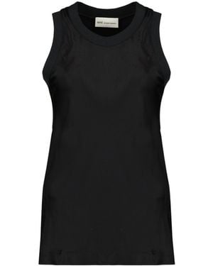 Ami Paris Round Neck Sleeveless Top - Black