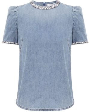 Zimmermann Embellished Denim Blouse - Blue