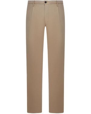 Incotex Cotton Tailored Pants - Natural
