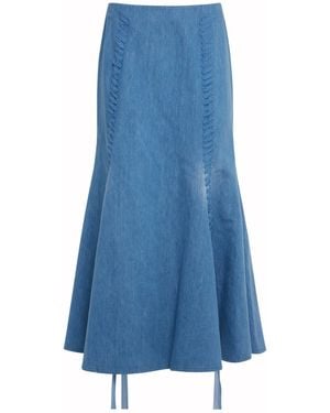 Gabriela Hearst Skirt With Seams - Blue