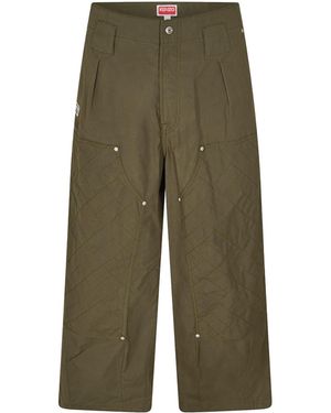 KENZO Workwear Wide-Leg Trousers - Green