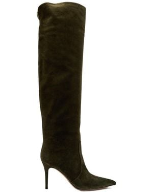 Gianvito Rossi Hansen Suede Over-The-Knee Boots - Black