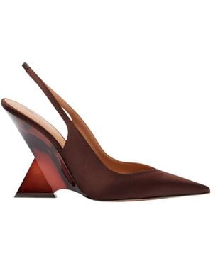 The Attico Satin Wedge Sandals - Brown