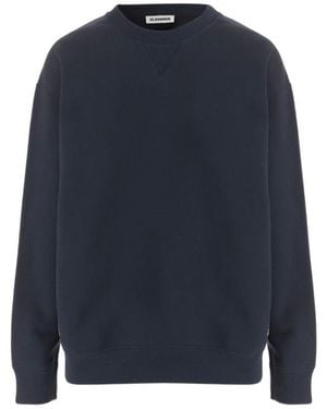 Jil Sander Crew Neck Long Sleeve Sweatshirt - Blue