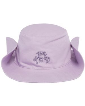 The Attico The Logo Embroidered Wide-Brim Hat - Purple