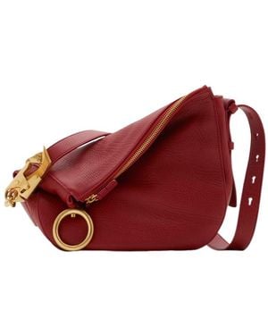 Burberry Knight Zipped Small Shoulder Bag - Red