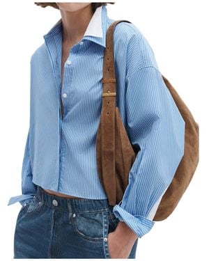 Rag & Bone Cropped Striped Shirt - Blue
