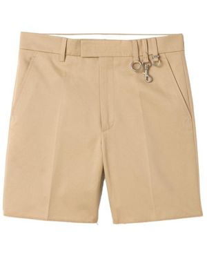 Miu Miu Pressed-Crease Shorts - Natural
