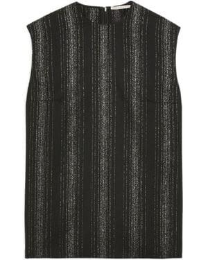 Stella McCartney Lurex Striped Crewneck Blouse - Black