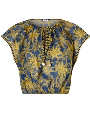 Eres Crocodile Palm-Tree Print Top - Green