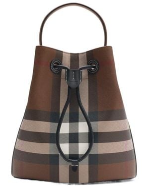 Burberry Small Tb Bucket Bag - Brown