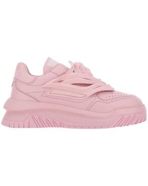 Versace Logo Detailed Lace-Up Sneakers - Pink