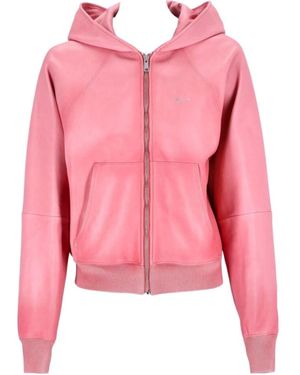 Prada Long-Sleeved Hooded Hoodie - Pink