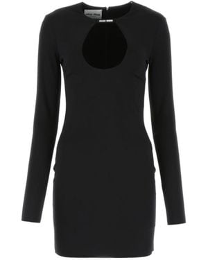 Miu Miu Stretch Nylon Mini Dress - Black