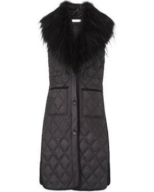 Fendi Nylon And Fox Fur Gilet - Black