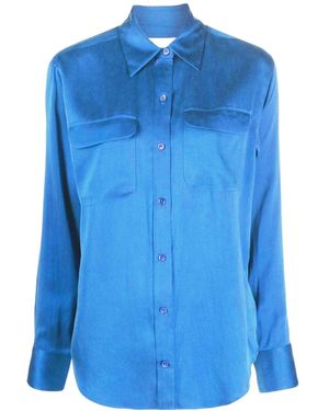 Equipment Signature Silk Shirt - Blue