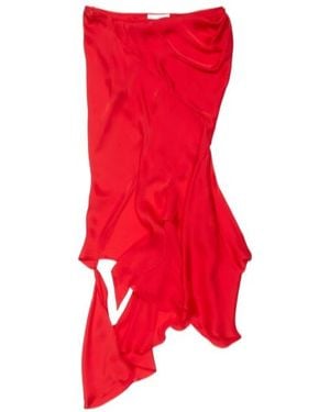 Acne Studios Cut-Out Silk Maxi Skirt - Red