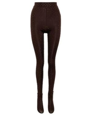 Alex Perry Rane Embellished Knit Tights - Brown
