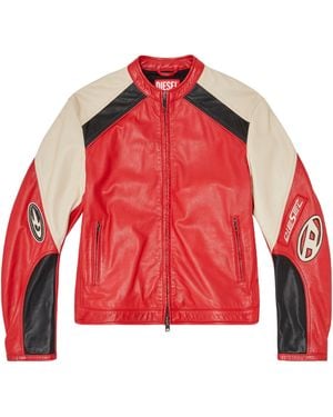 DIESEL Biker Leather Jacket - Red