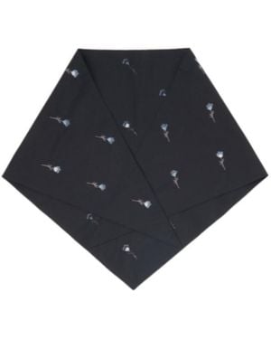 Rier Floral Embroidered Scarf - Black