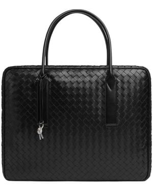 Bottega Veneta Large Getaway Weekender - Black