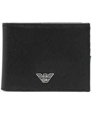Emporio Armani Logo Plaque Bifold Wallet - Black
