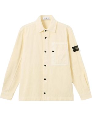 Stone Island Snap-Button Shirt Jacket With Chest Pockets - Natural