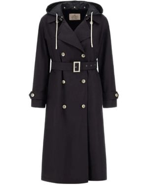 Herno Removable-Hood Trench Coat - Black