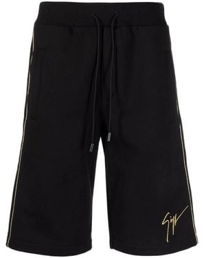 Giuseppe Zanotti Logo Embroidered Drawstring Track Shorts - Black