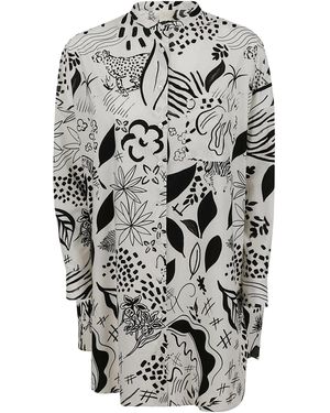 Aspesi Printed Button-Down Shirt - White