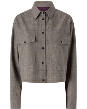 Pinko Oncidium Check Cropped Jacket - Grey