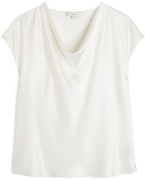 Vince Drape-Neck Top - White