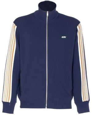 Autry Knitted Tennis Zip Jacket - Blue