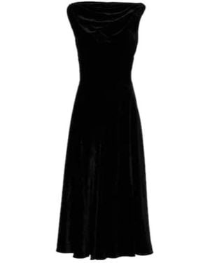 Altuzarra Drina Satin Midi Dress - Black