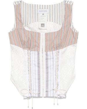 Marine Serre Sleeveless Corset - White