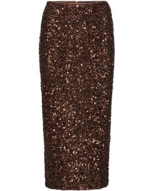 ROTATE BIRGER CHRISTENSEN Sequin Pencil Skirt - Brown