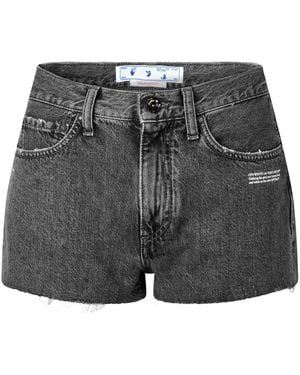Off-White c/o Virgil Abloh Acidwash Denim Shorts - Gray